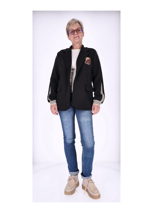 Sweat Blazer Damen Galonstreifen