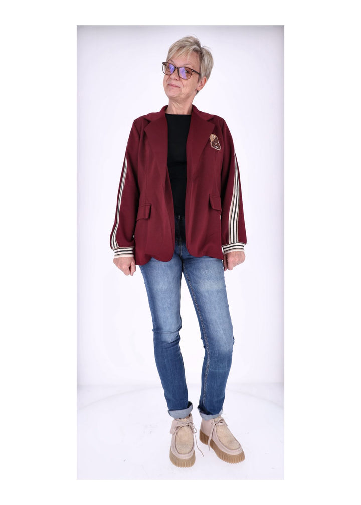 Sweat Blazer Damen Galonstreifen