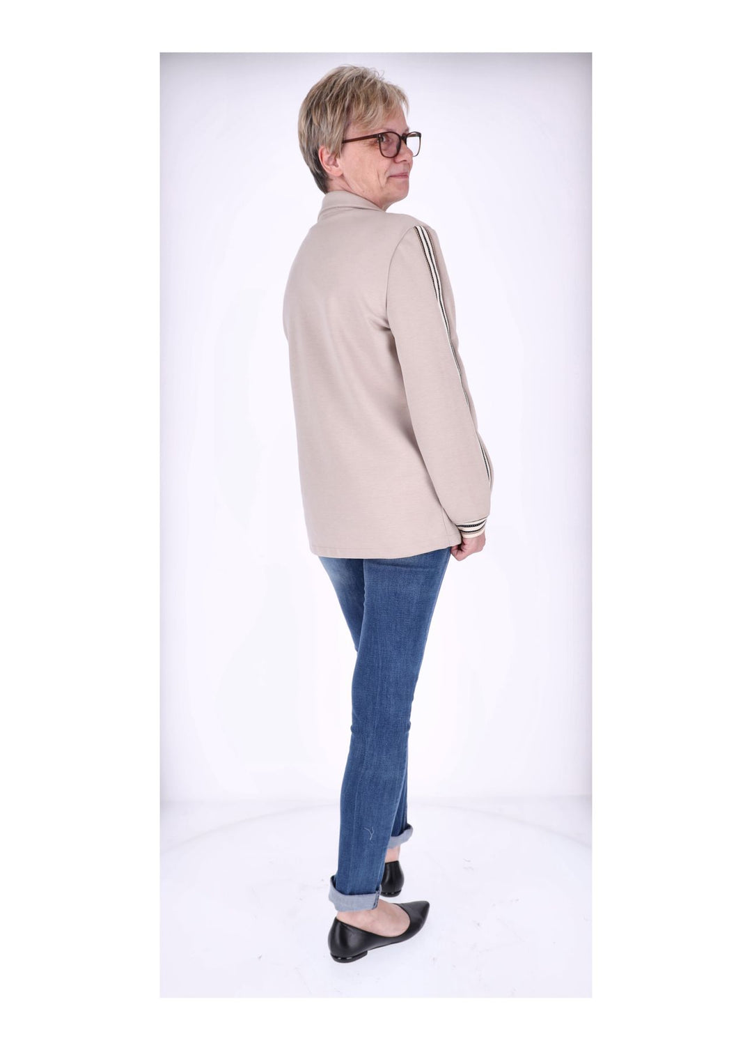 Sweat Blazer Damen Galonstreifen