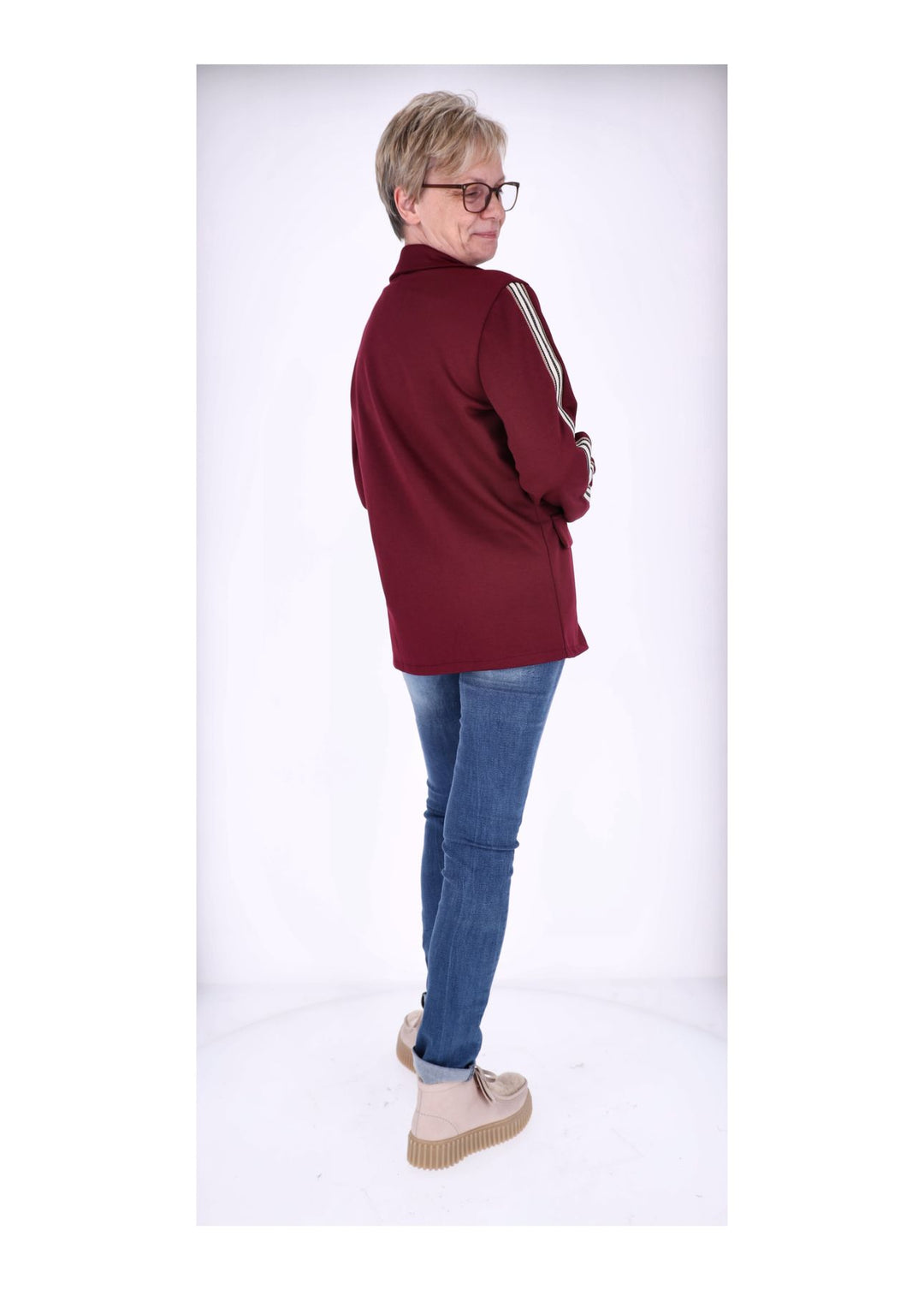 Sweat Blazer Damen Galonstreifen