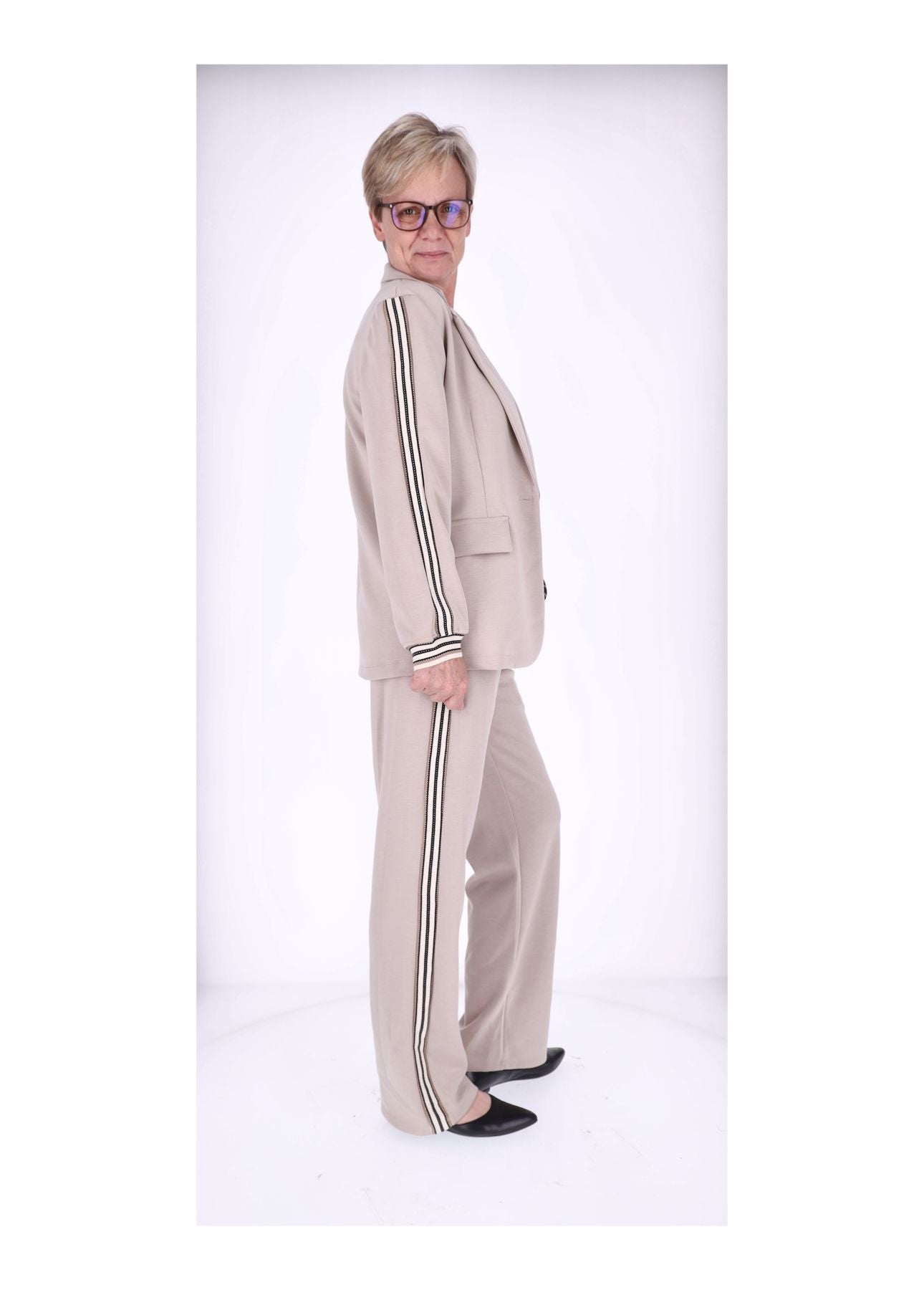 Sweat Blazer Damen Galonstreifen