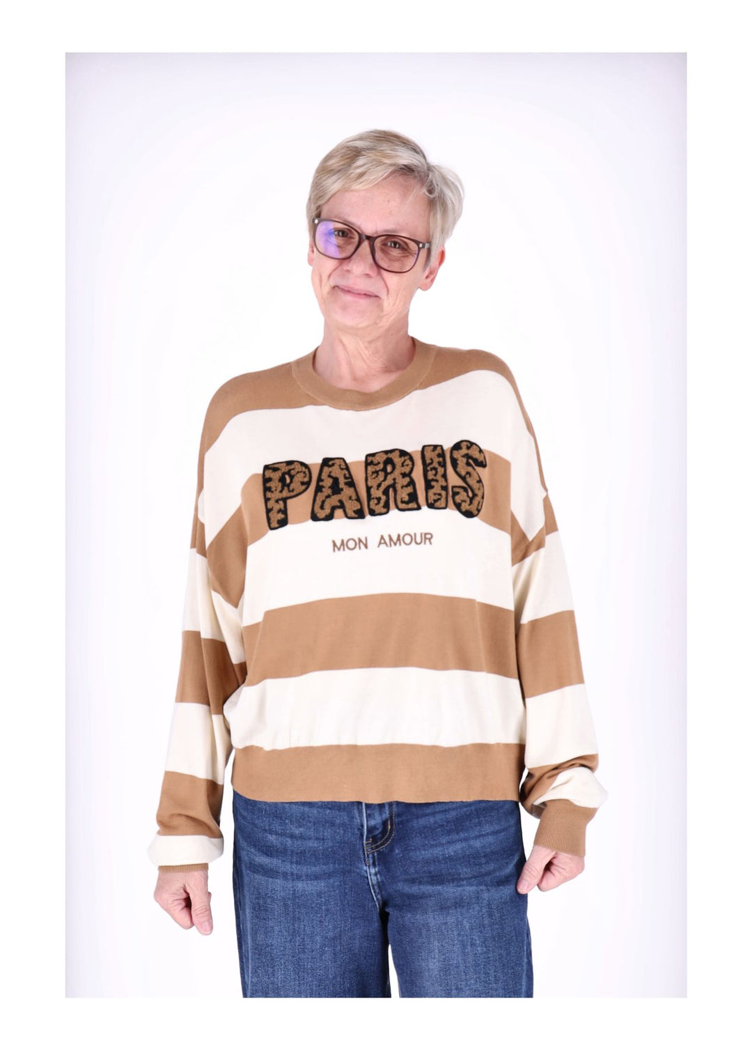 Strickpullover Damen Ringel Paris