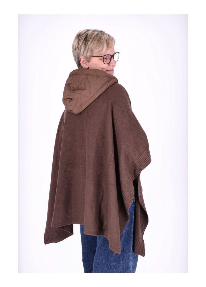 Poncho Damen Materialmix