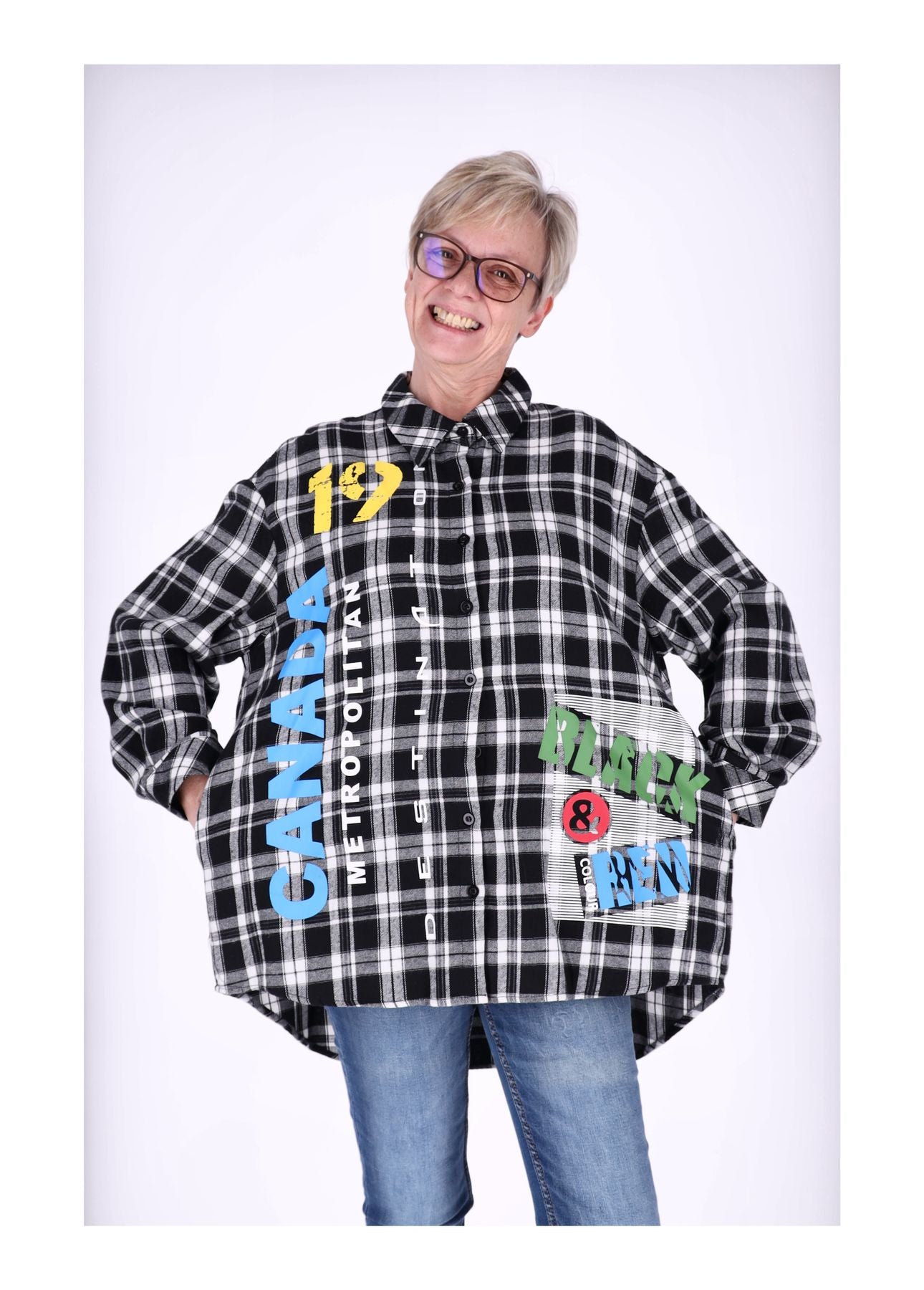 Flanellbluse Damen Karo