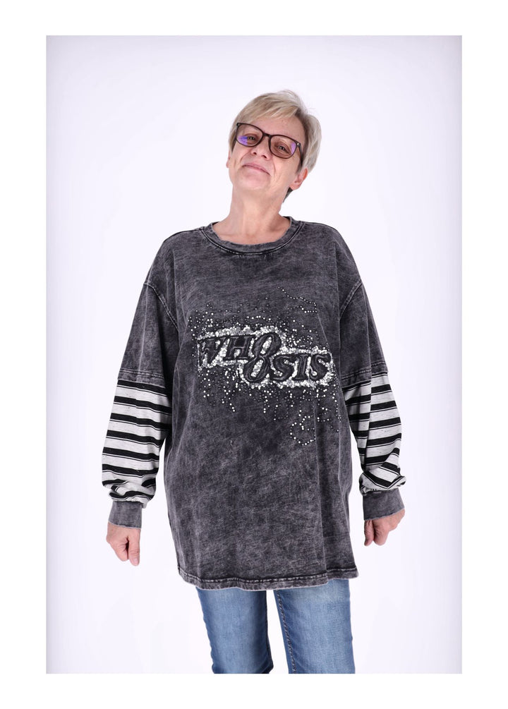 Sweatshirt Damen Materialmix