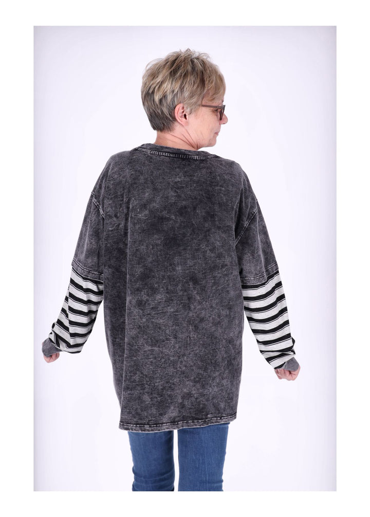 Sweatshirt Damen Materialmix