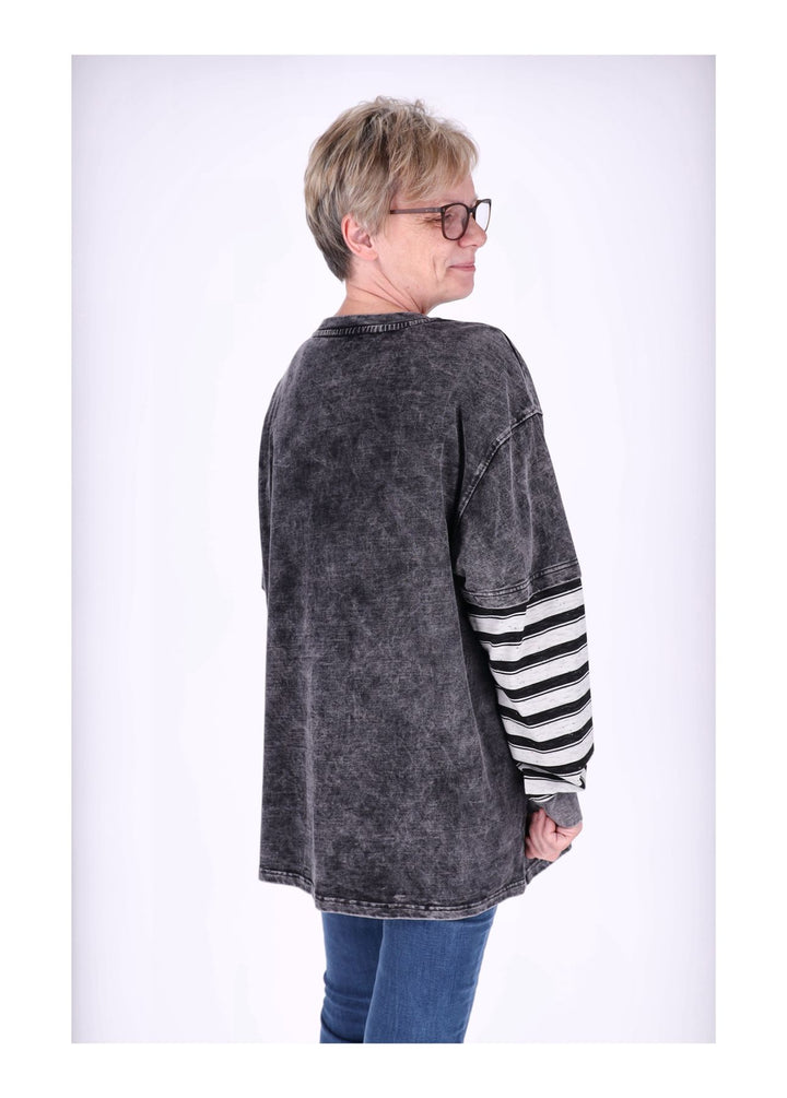 Sweatshirt Damen Materialmix