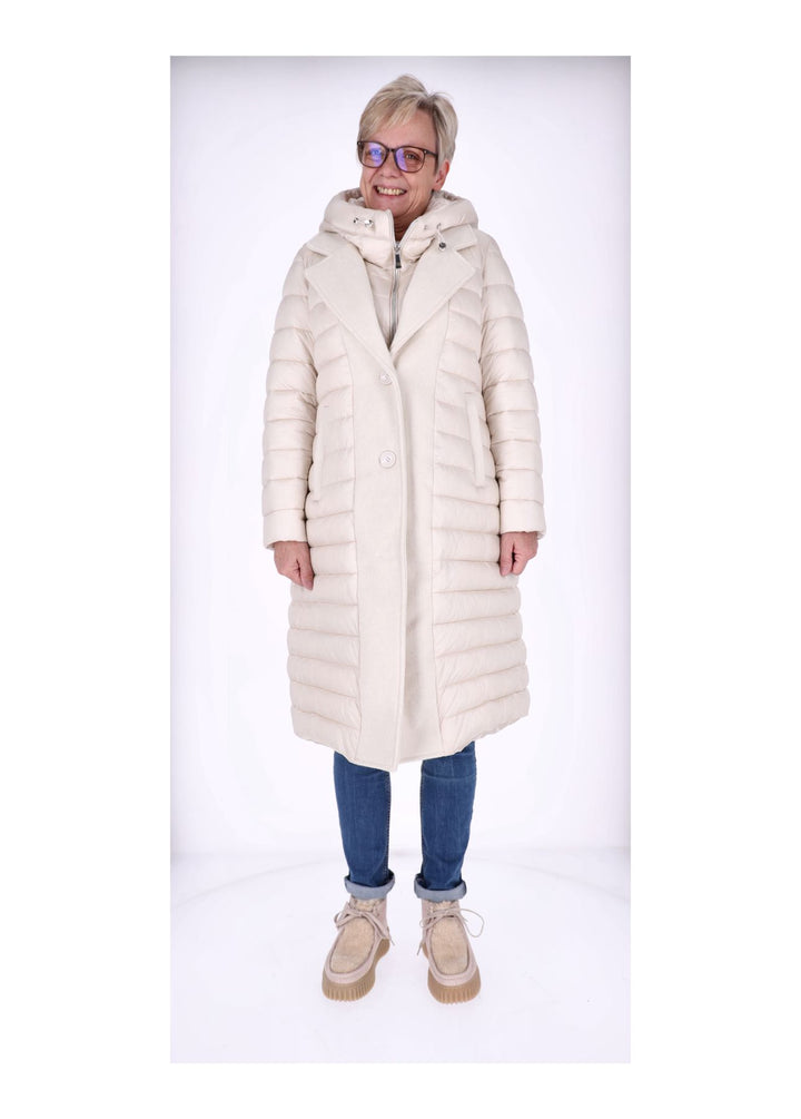 Mantel Damen Materialmix