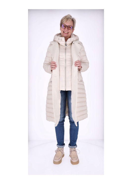 Mantel Damen Materialmix