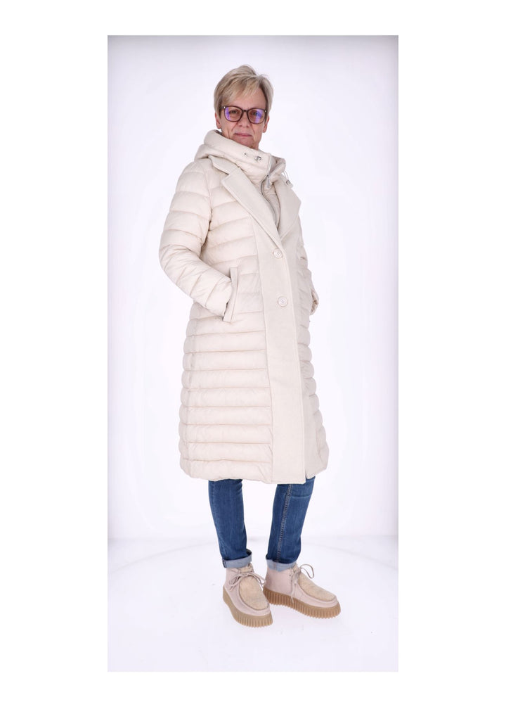 Mantel Damen Materialmix