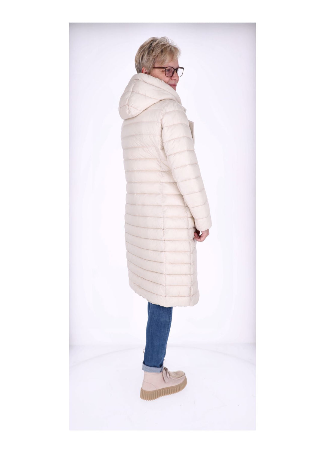 Mantel Damen Materialmix