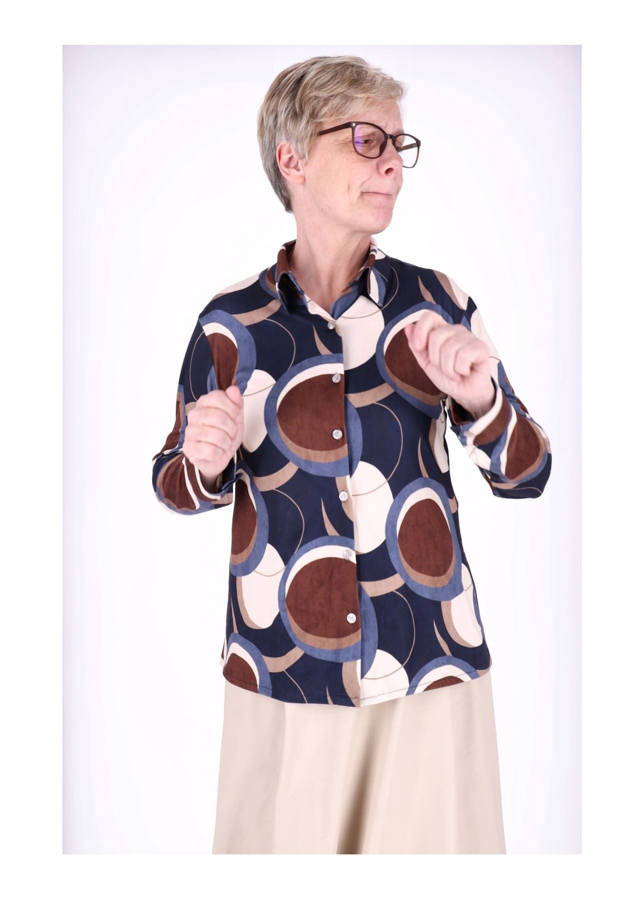 Bluse AOP Kreise