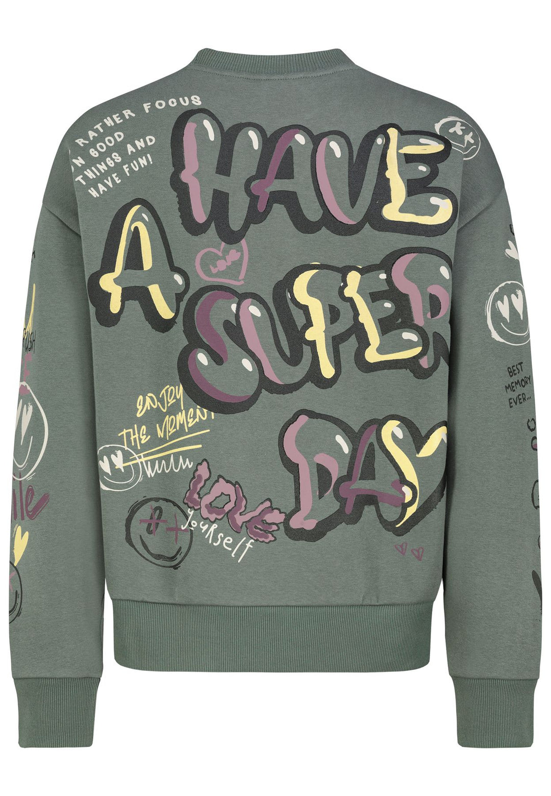 Damen DOB Sweat, langarm, Rundhals mit Ri