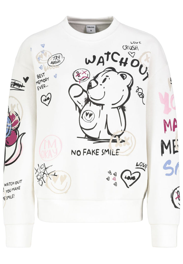 Damen DOB Sweat, langarm, Rundhals mit Ri