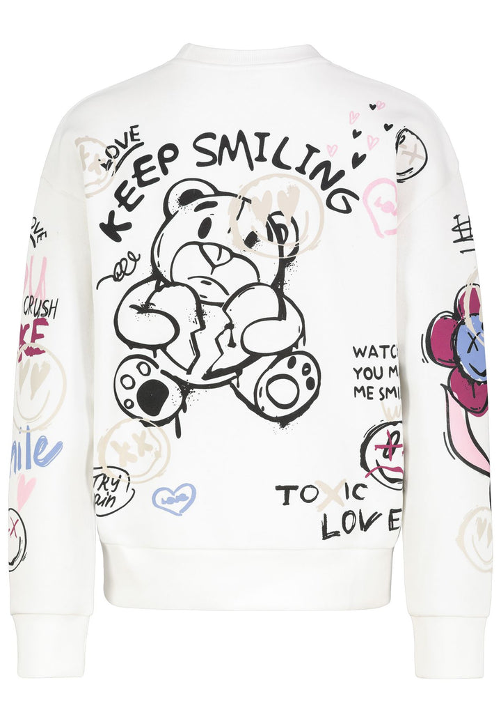 Damen DOB Sweat, langarm, Rundhals mit Ri