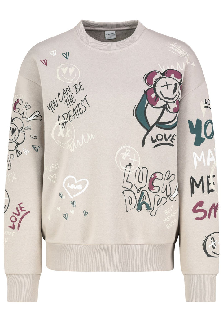 Damen DOB Sweat, langarm, Rundhals mit Ri