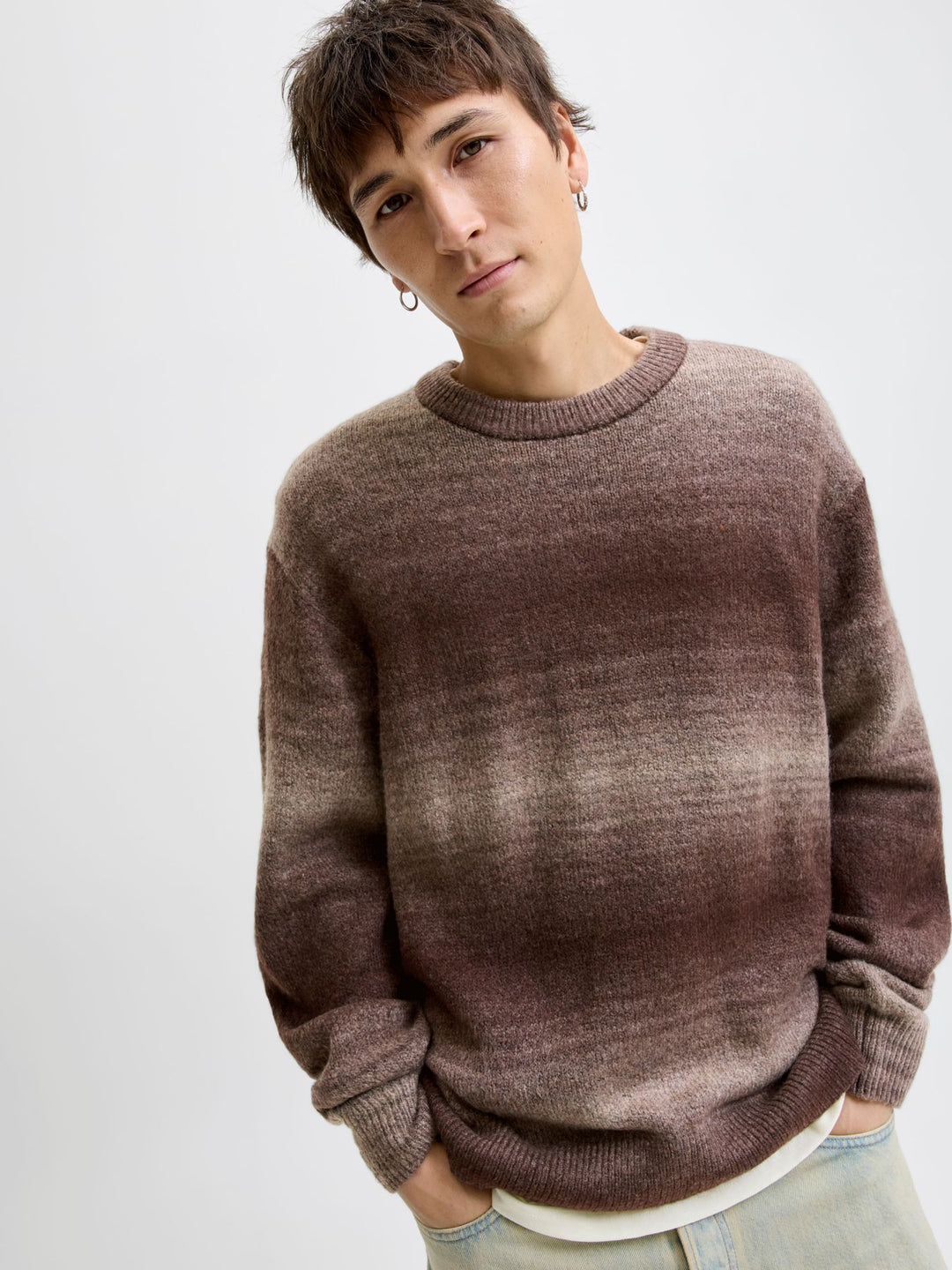 Herren JORMEADOWS KNIT SPACE DYE CREW NECK