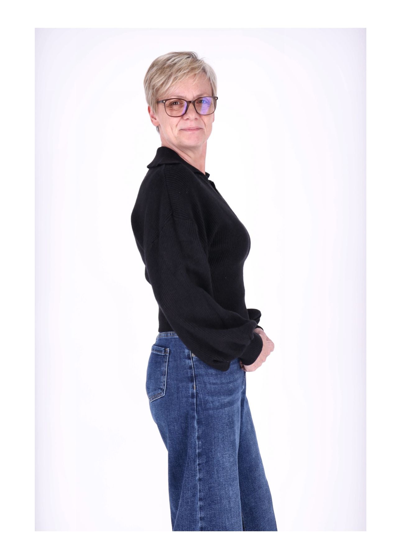 Strickpullover Damen Polokragen