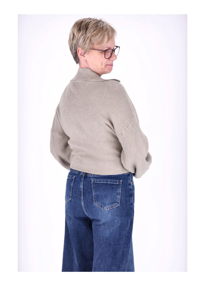 Strickpullover Damen Polokragen