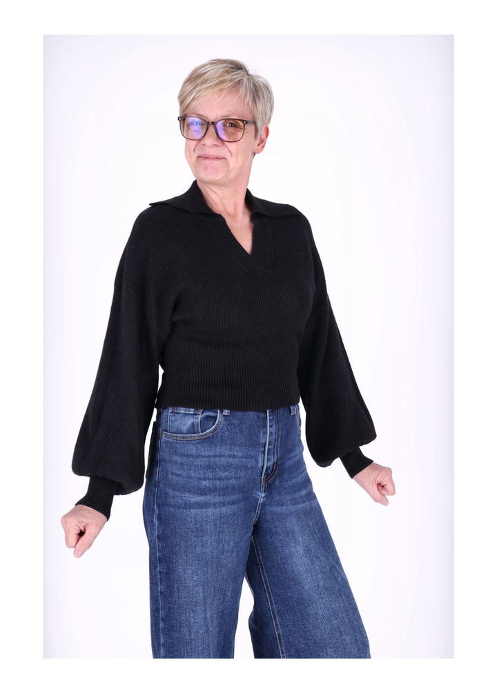 Strickpullover Damen Polokragen