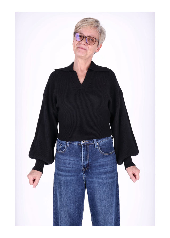 Strickpullover Damen Polokragen