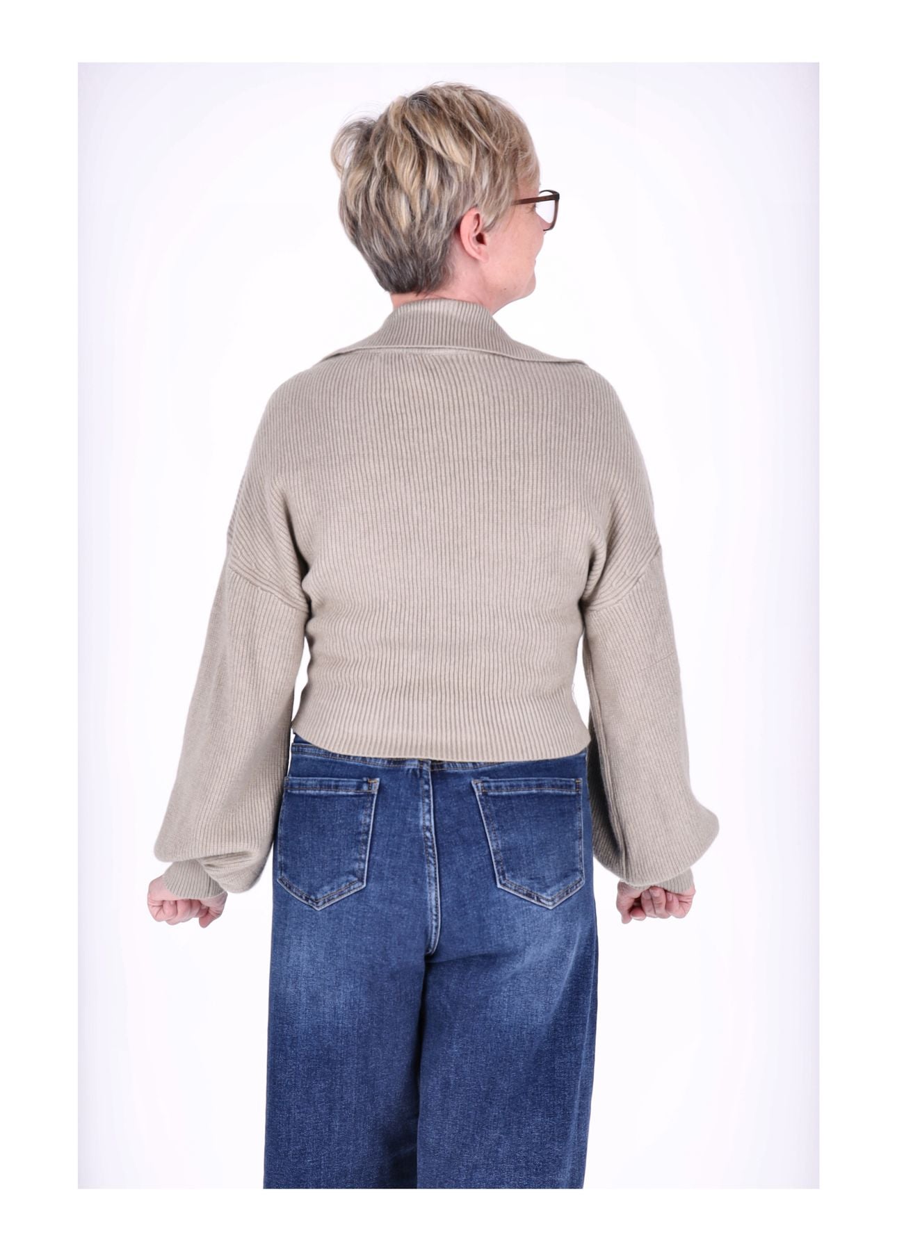 Strickpullover Damen Polokragen