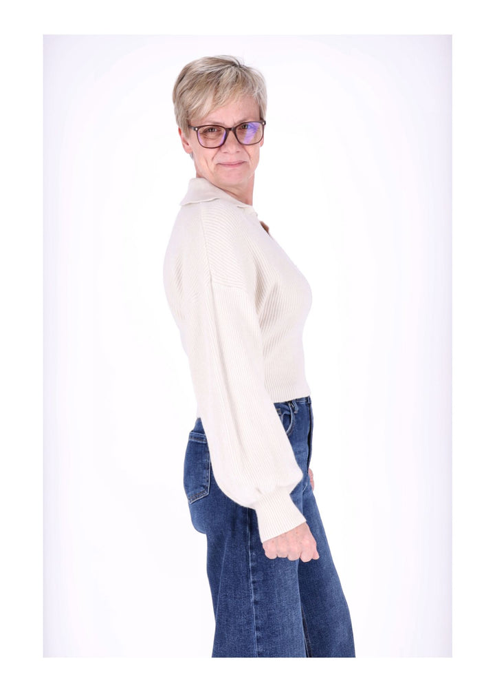 Strickpullover Damen Polokragen