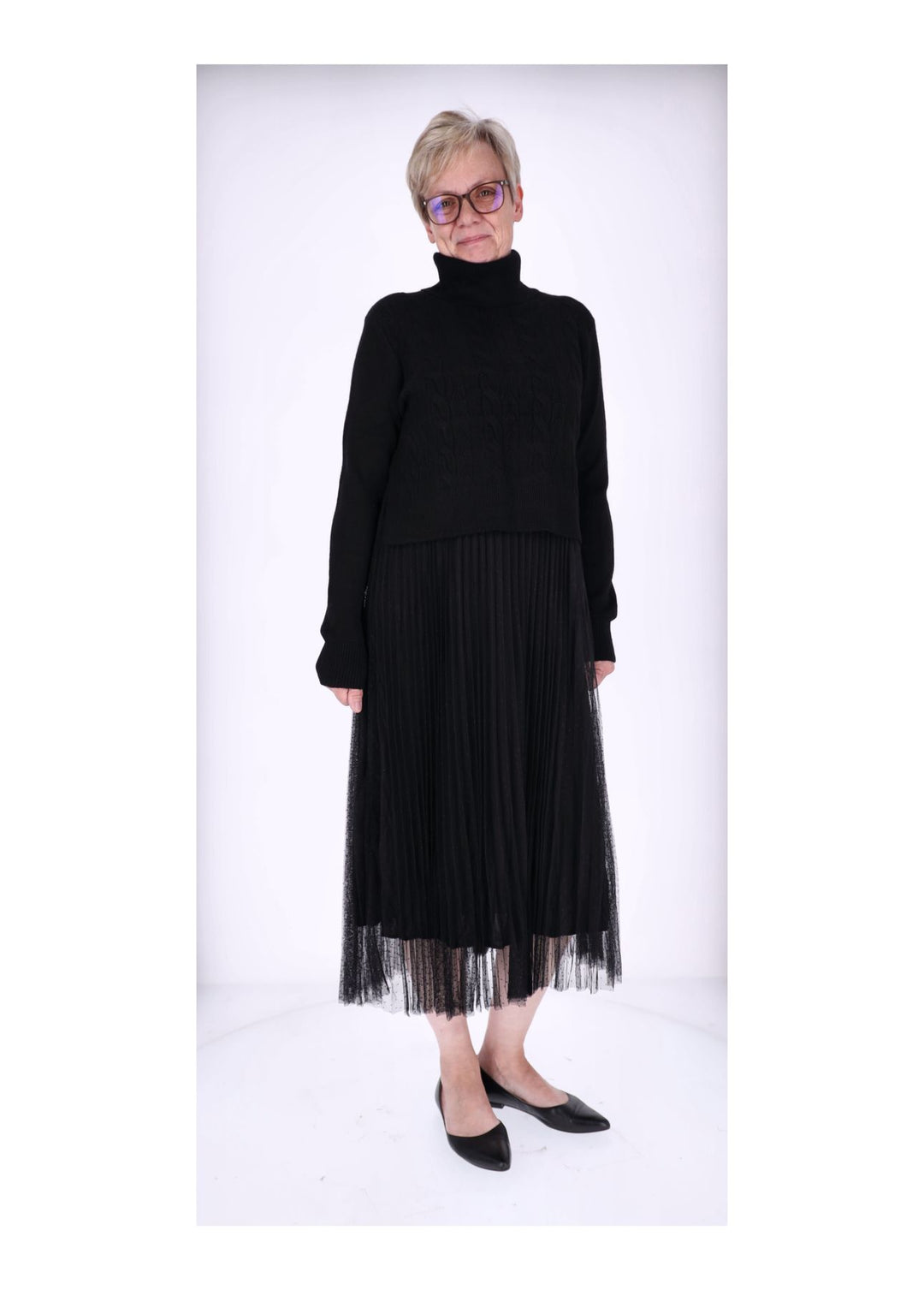 Kleid mit Rollkragen Pullover