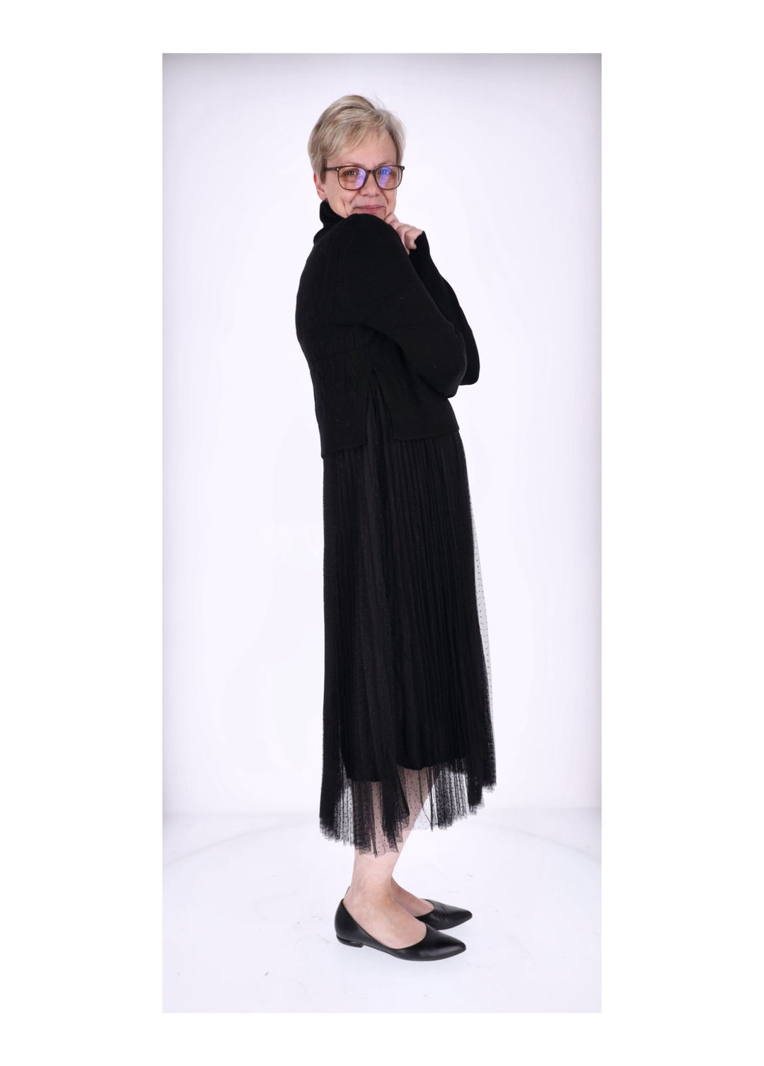 Kleid mit Rollkragen Pullover