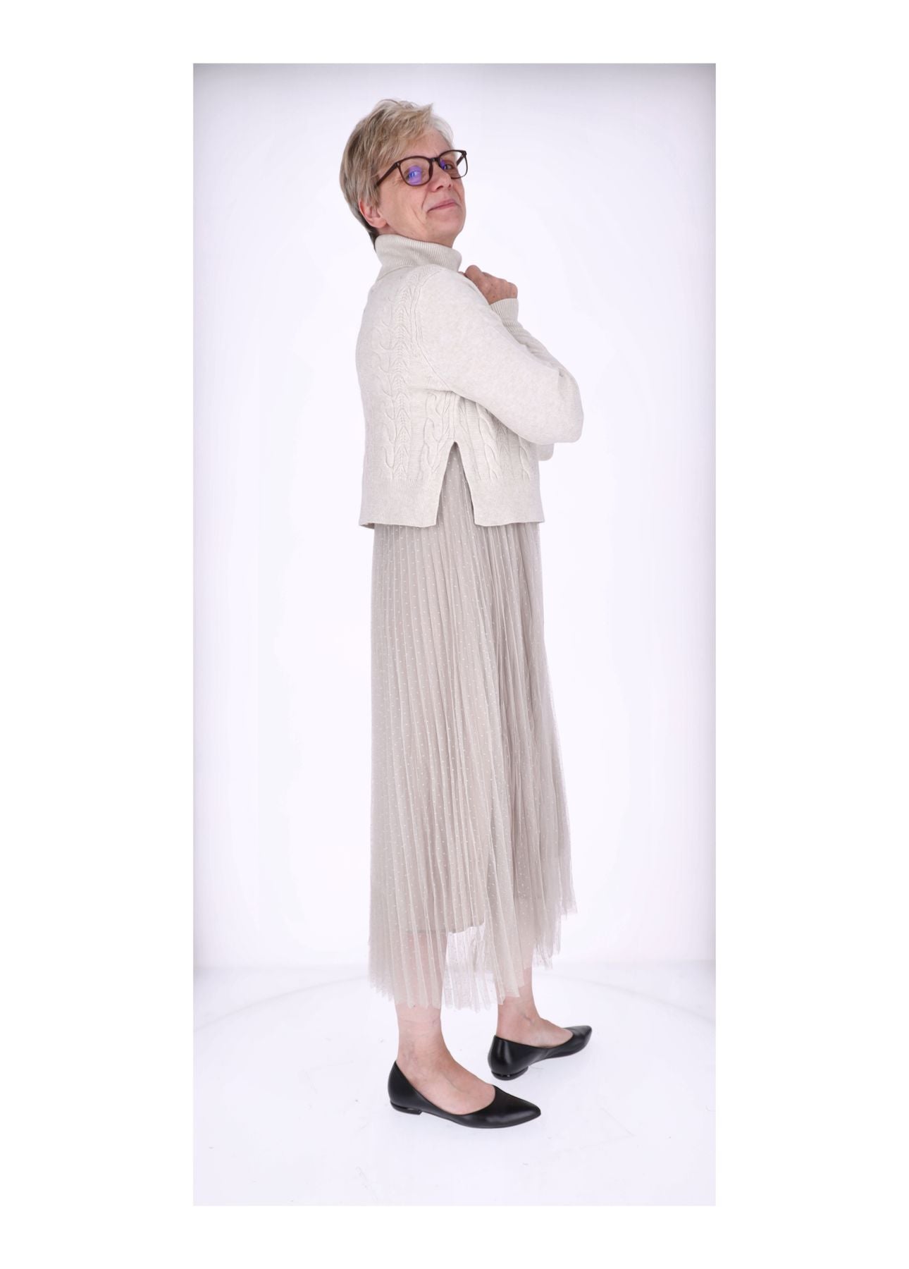Kleid mit Rollkragen Pullover