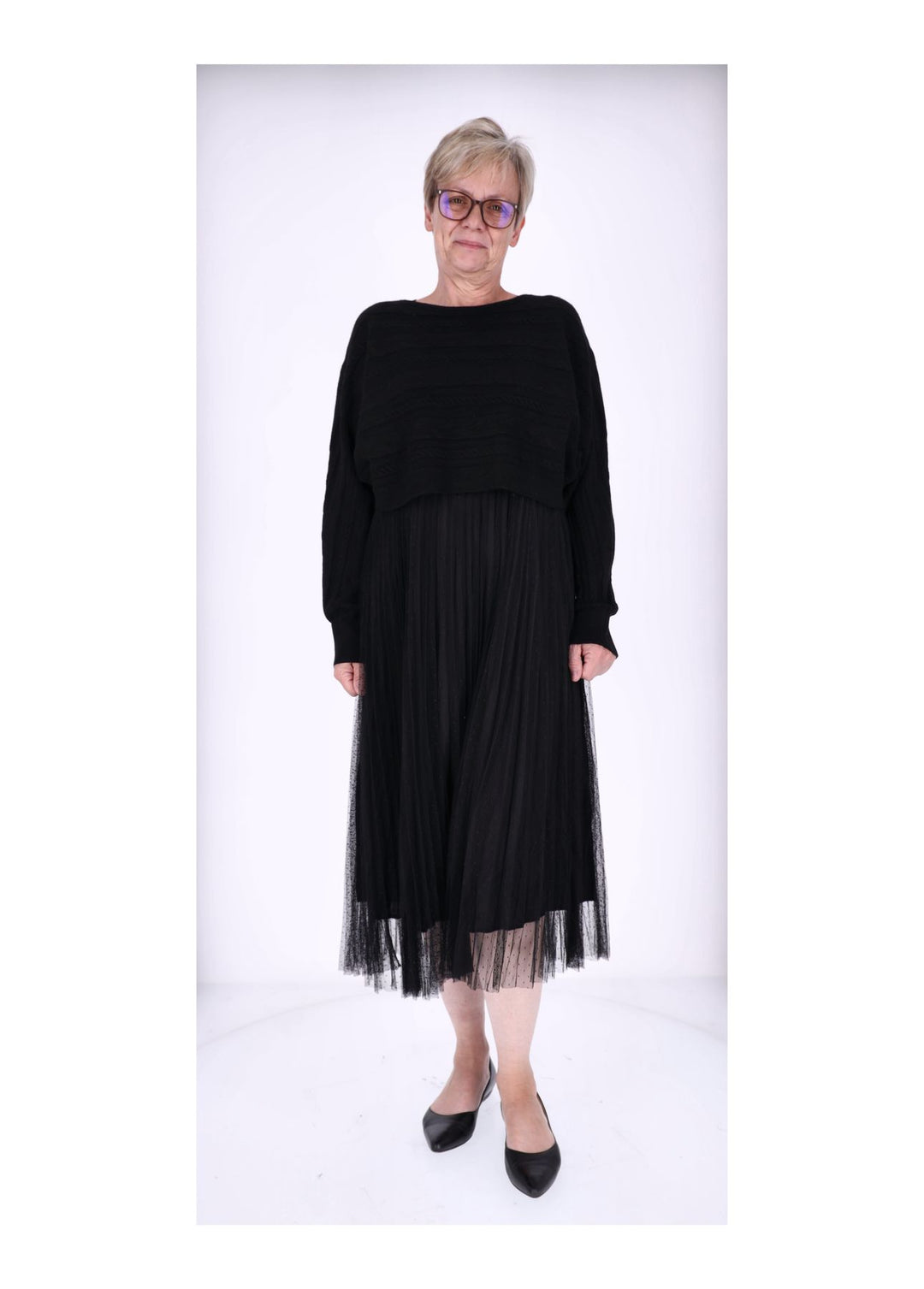 Splash of Color Kleid mit Strickpullover