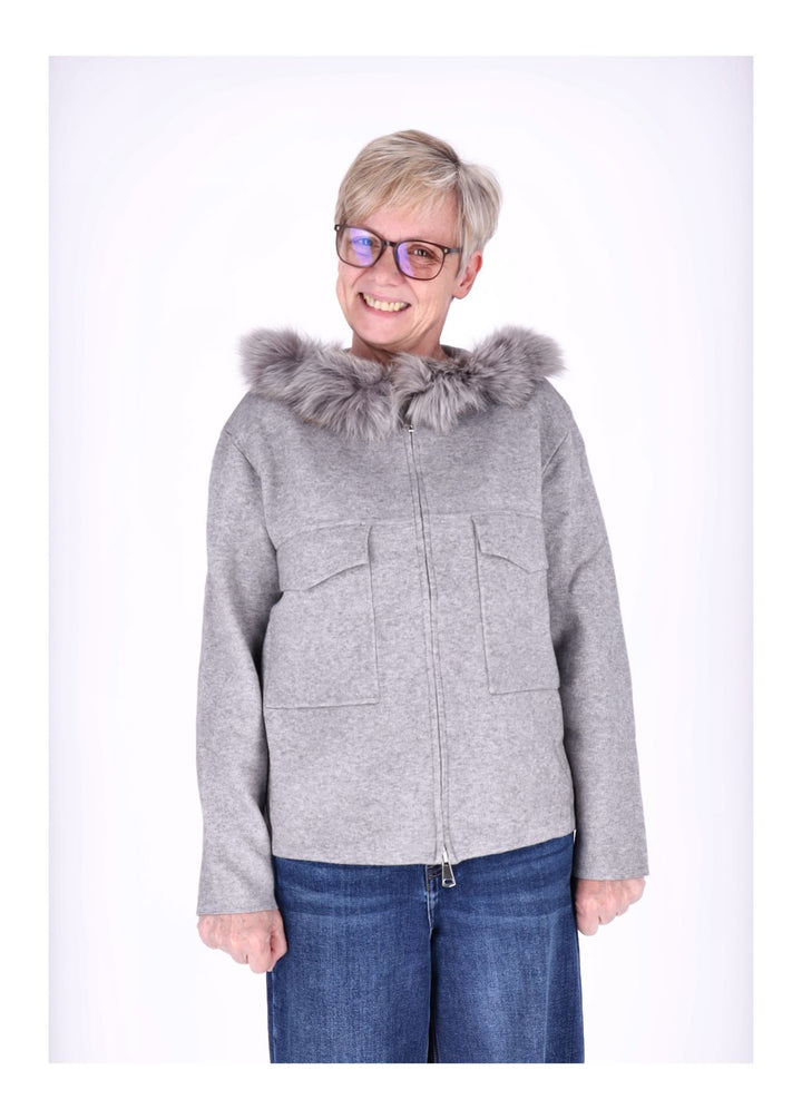 Strickjacke Damen Kapuze Fell
