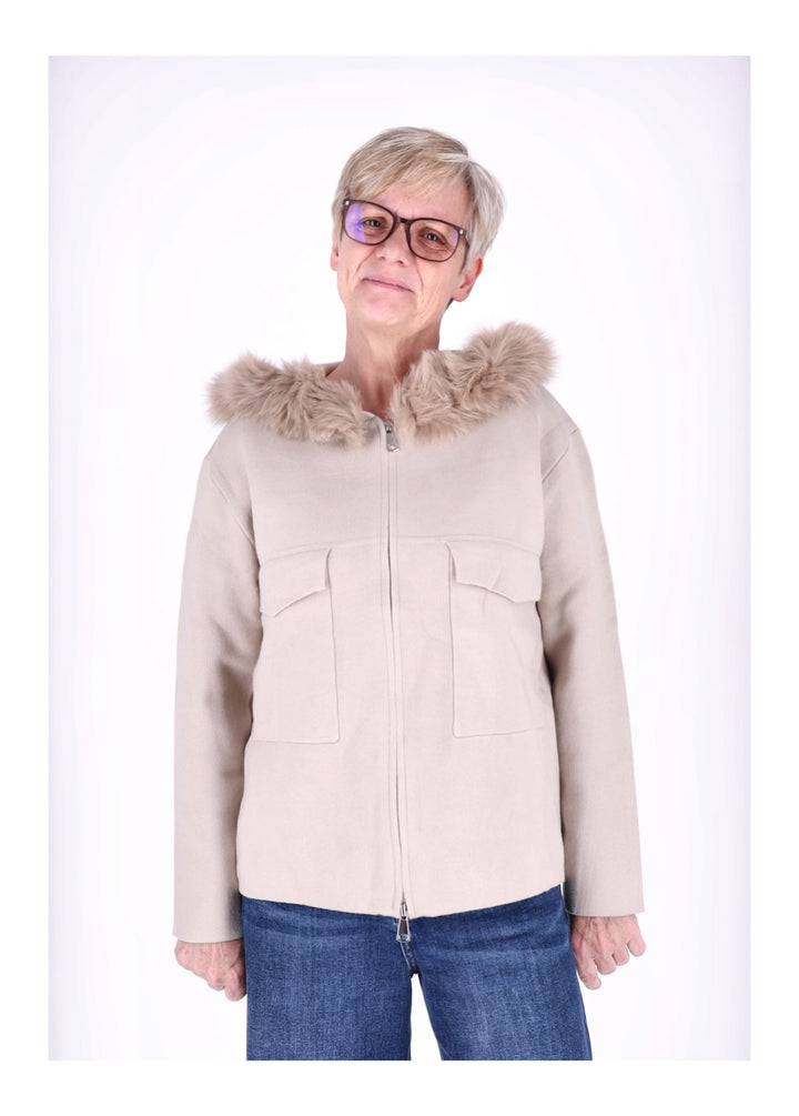 Strickjacke Damen Kapuze Fell