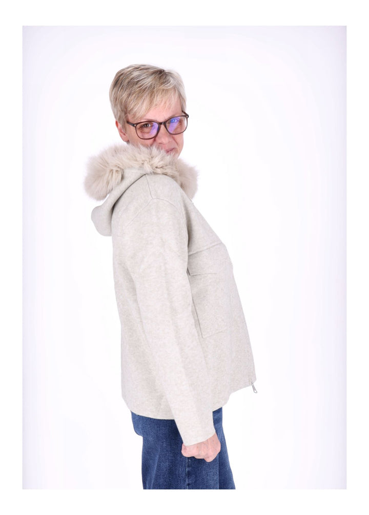 Strickjacke Damen Kapuze Fell