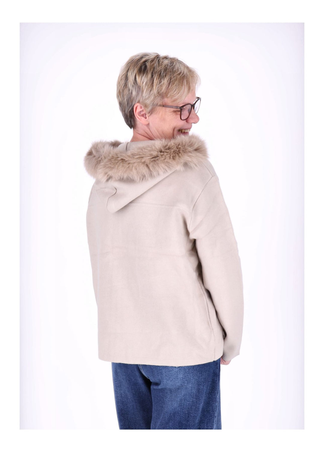 Strickjacke Damen Kapuze Fell