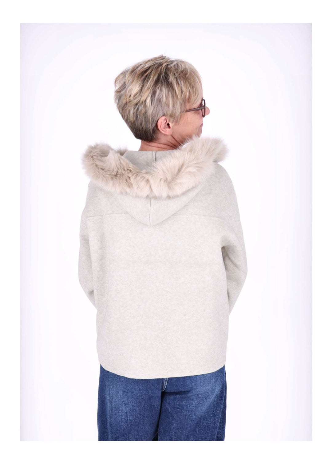 Strickjacke Damen Kapuze Fell