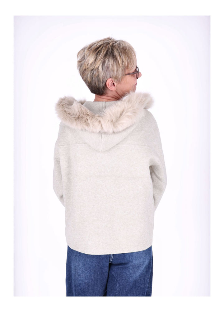 Strickjacke Damen Kapuze Fell