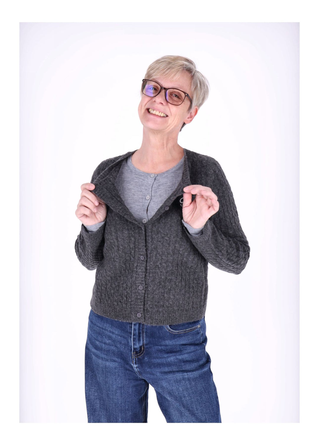 Strickjacke Damen Double Layer