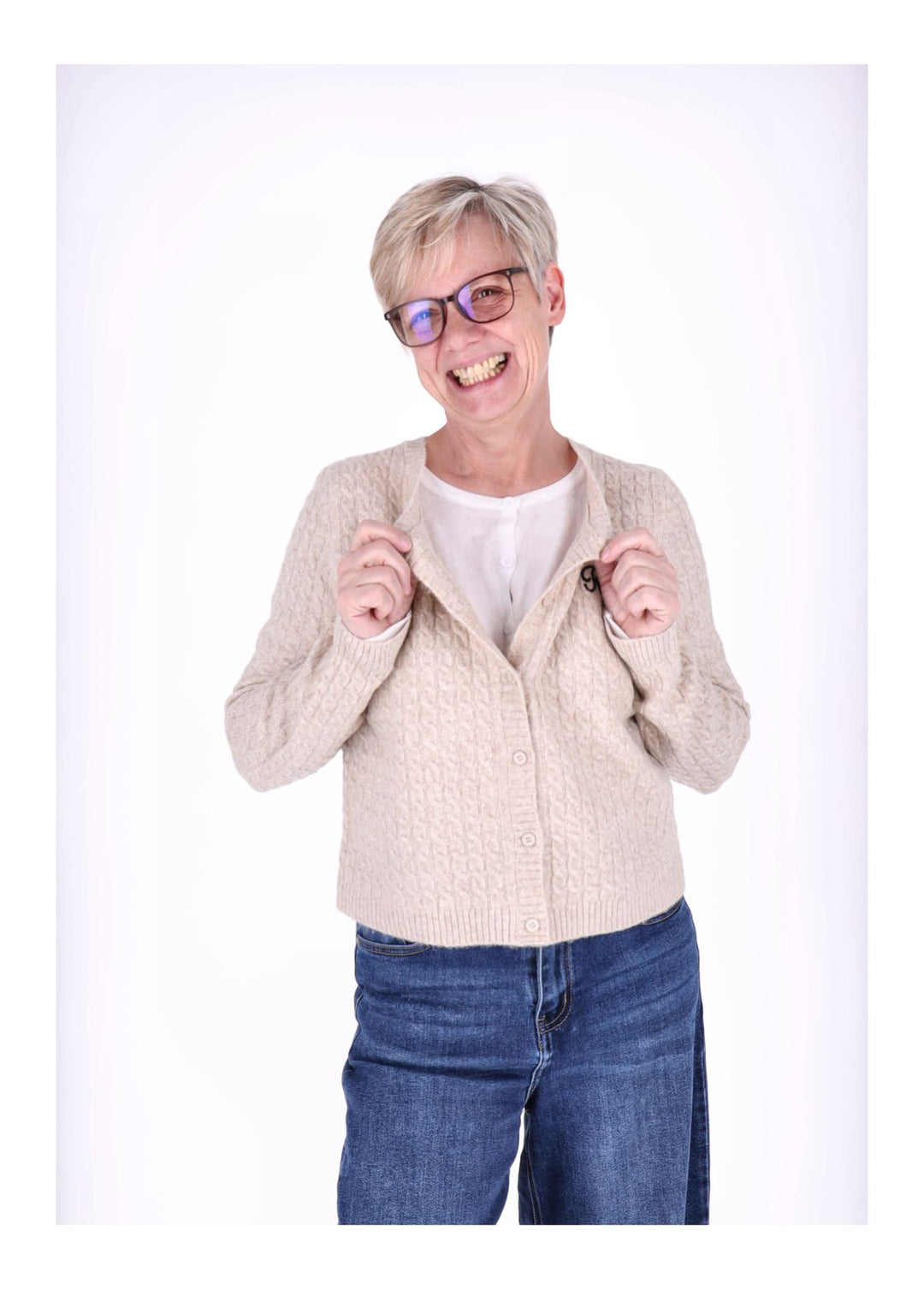 Strickjacke Damen Double Layer