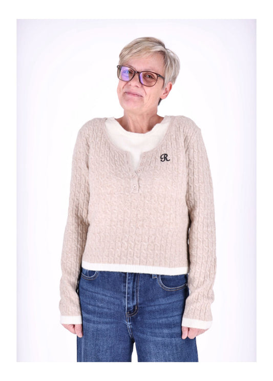 Strickpullover Damen Double Layer