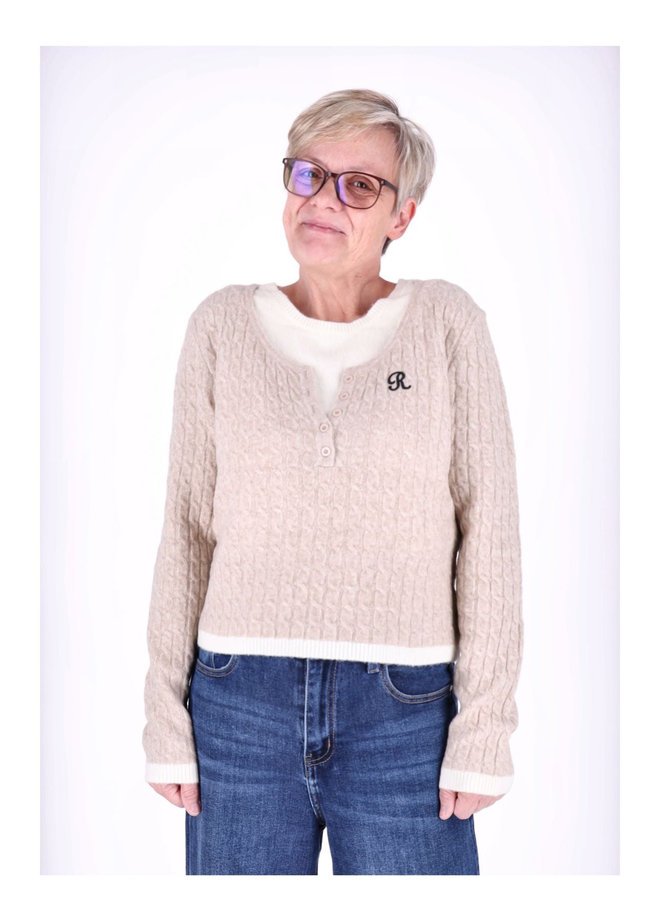 Strickpullover Damen Double Layer