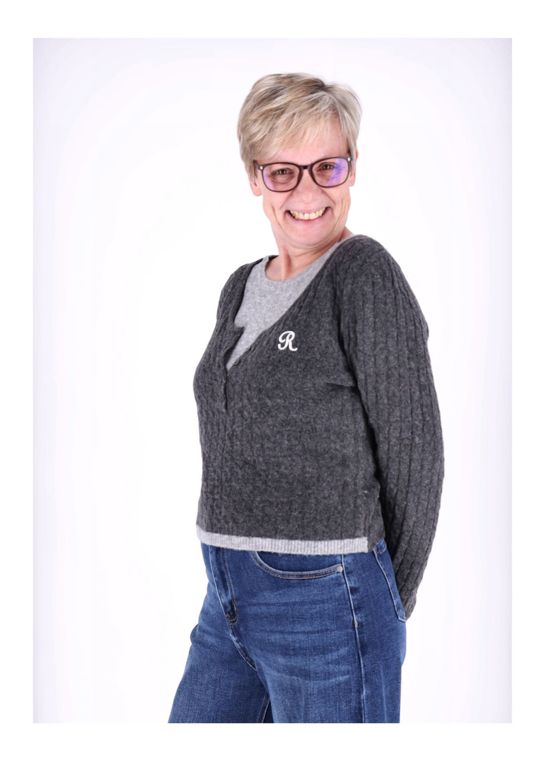 Strickpullover Damen Double Layer