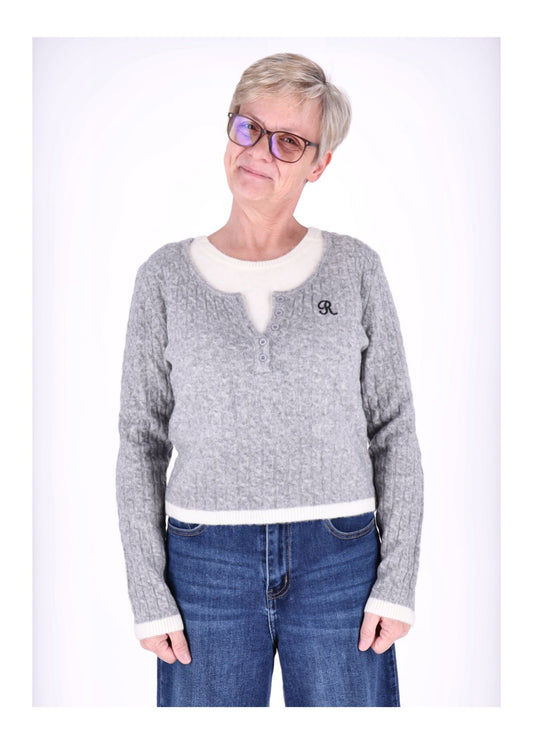 Strickpullover Damen Double Layer