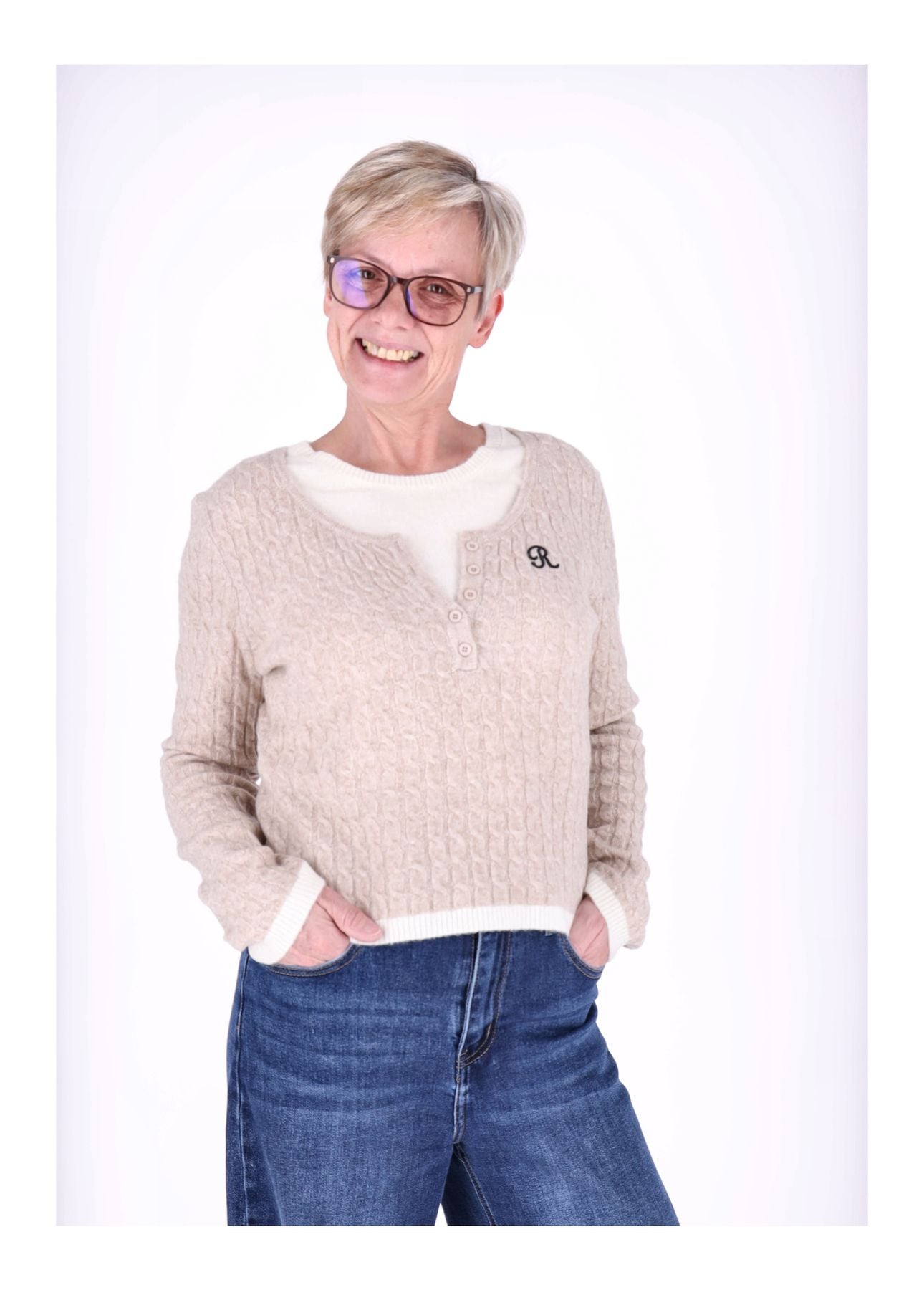 Strickpullover Damen Double Layer