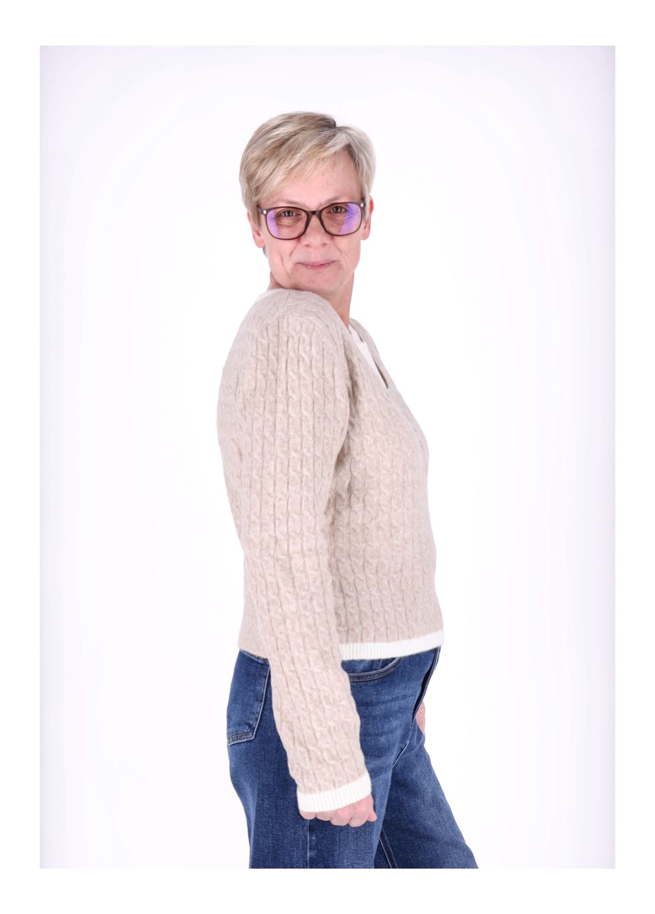 Strickpullover Damen Double Layer