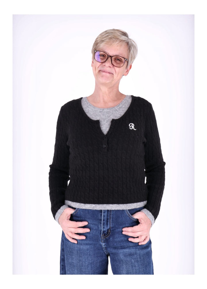 Strickpullover Damen Double Layer