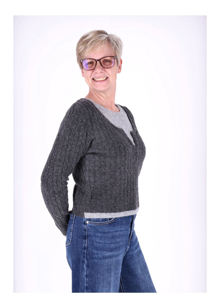 Strickpullover Damen Double Layer