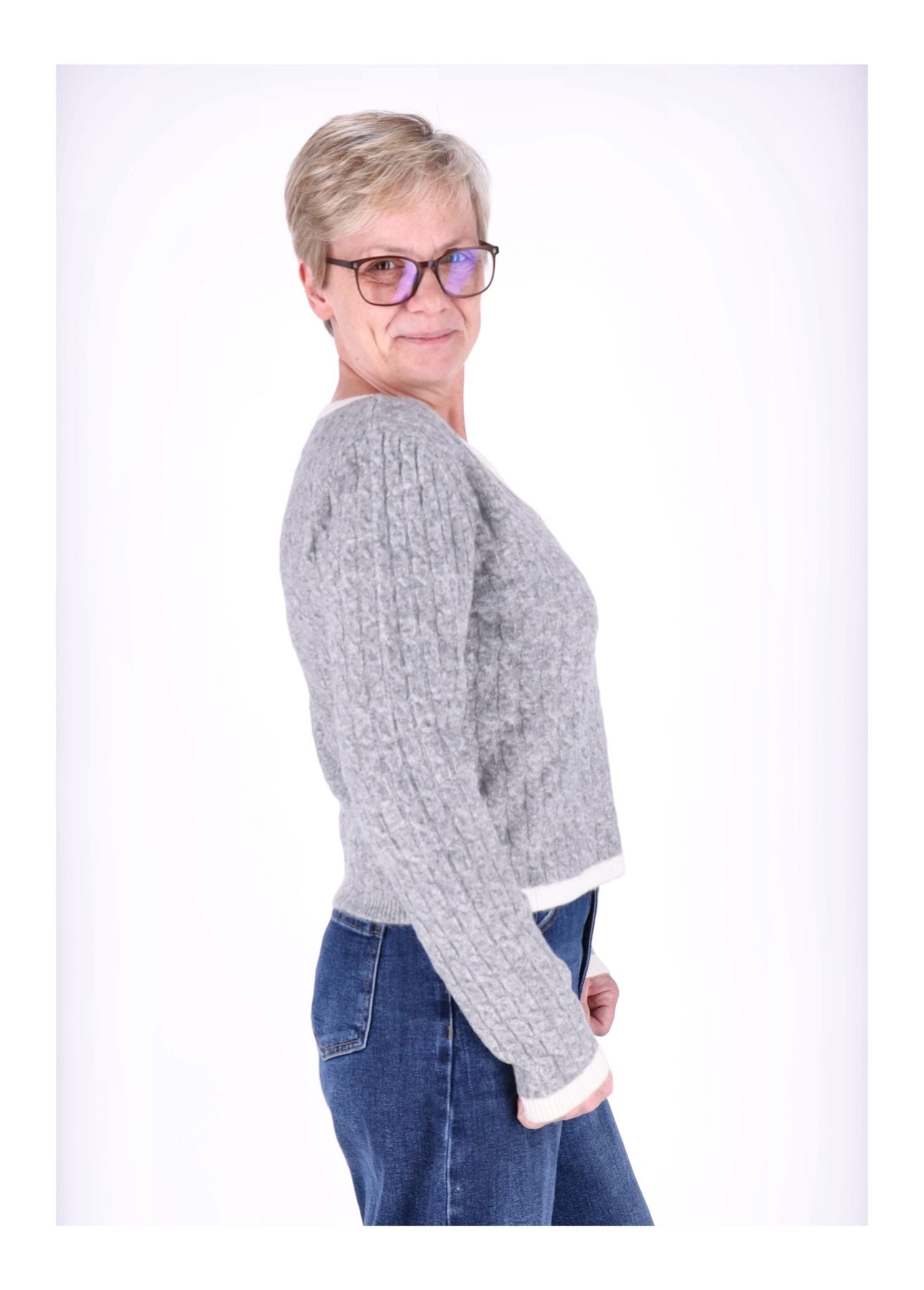 Strickpullover Damen Double Layer