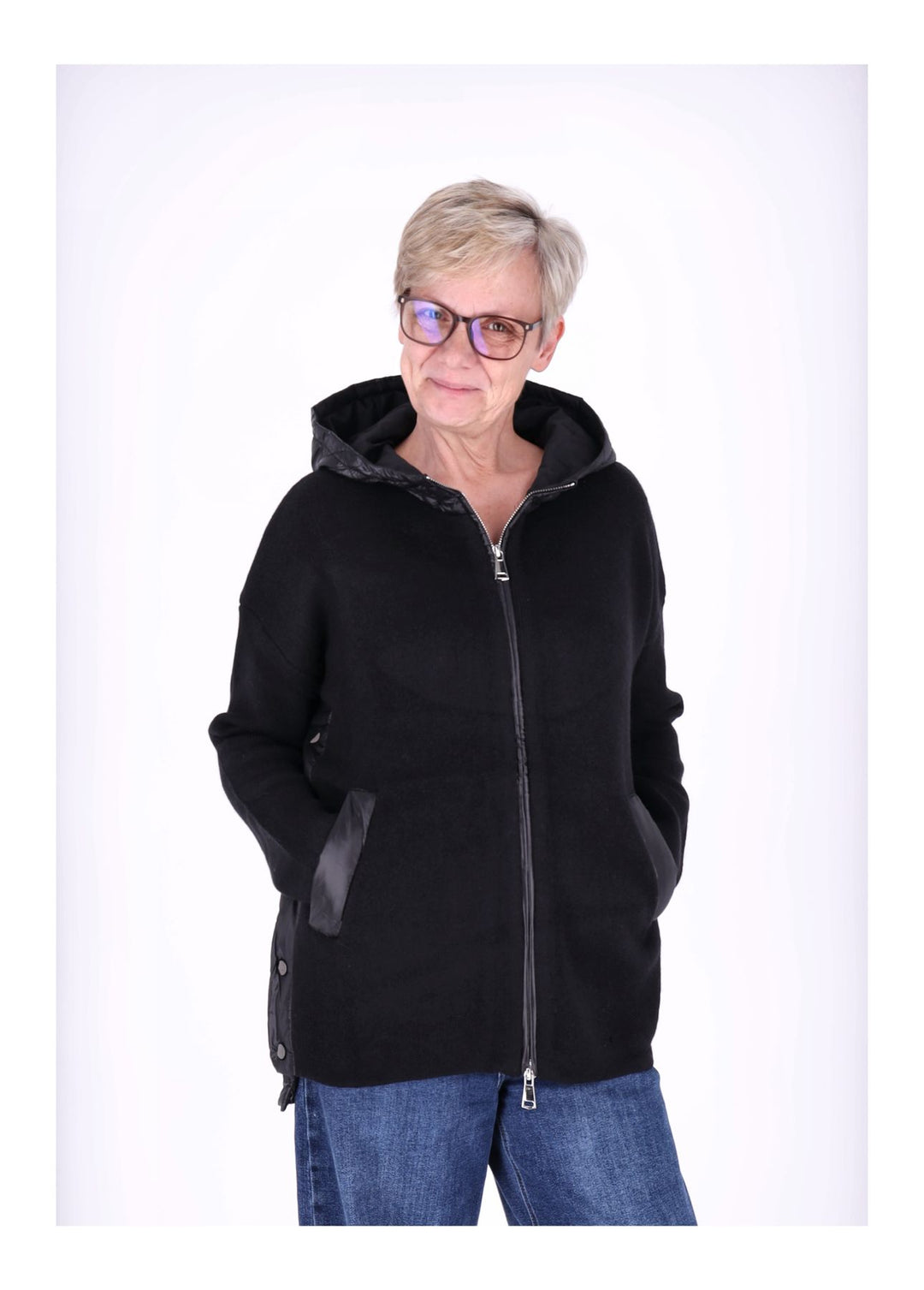 Strickjacke Damen Steppkapuze