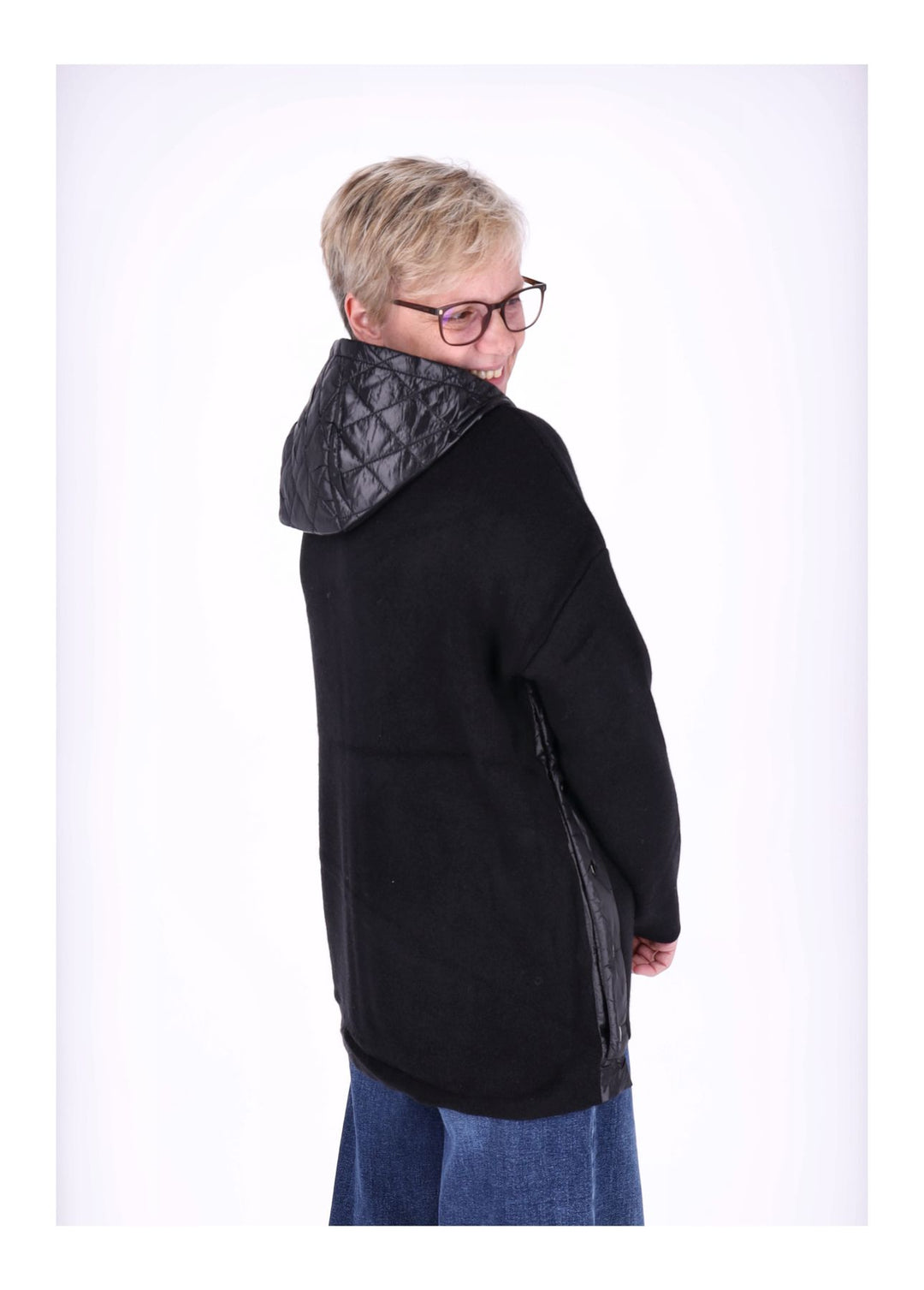 Strickjacke Damen Steppkapuze